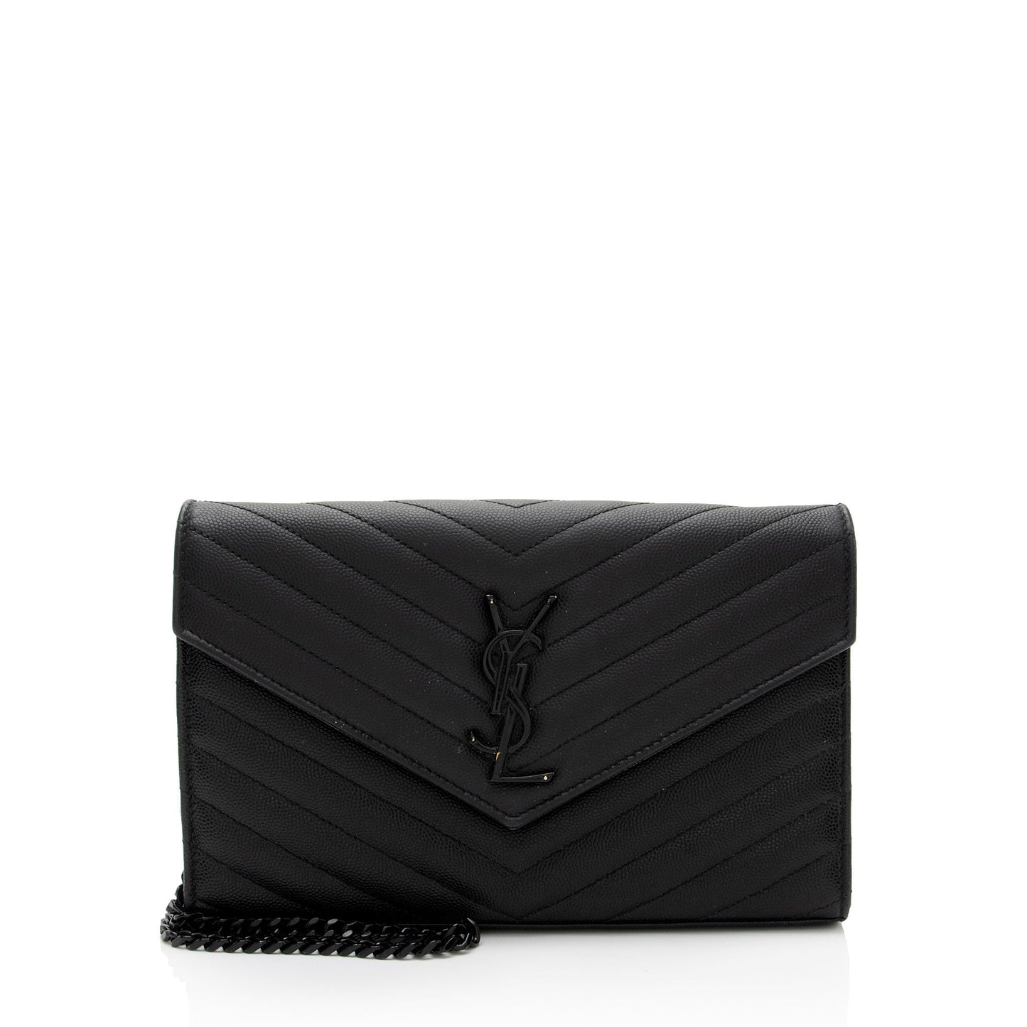 Saint Laurent Matelasse Grain de Poudre Monogram Chain Wallet - FINAL SALE 3qQ1Kb