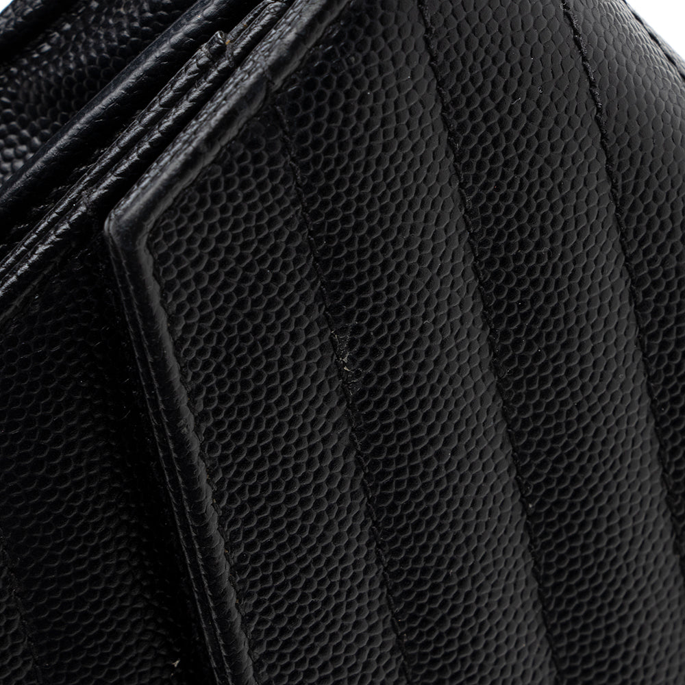 Saint Laurent Matelasse Grain de Poudre Monogram Chain Wallet 18470