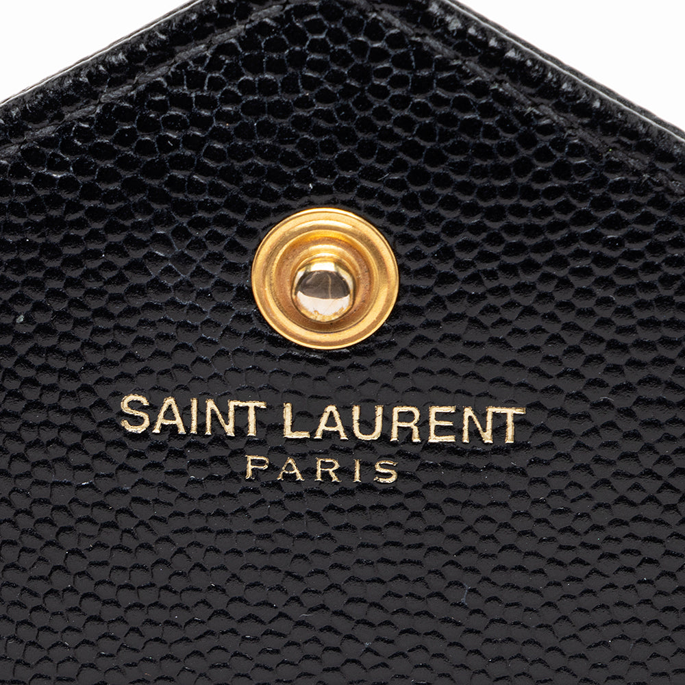 Saint Laurent Matelasse Grain de Poudre Monogram Chain Wallet 18470