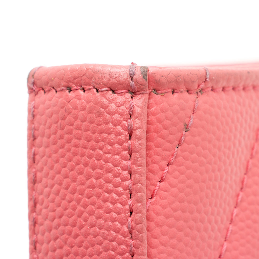 Saint Laurent Matelasse Grain de Poudre Monogram Chain Wallet 19387