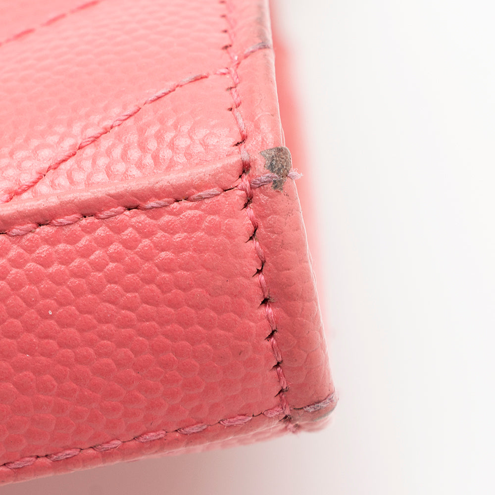Saint Laurent Matelasse Grain de Poudre Monogram Chain Wallet 19387