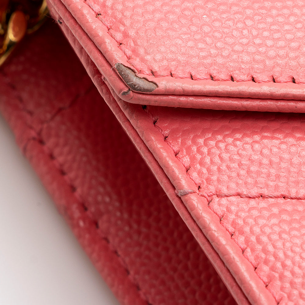 Saint Laurent Matelasse Grain de Poudre Monogram Chain Wallet 19387