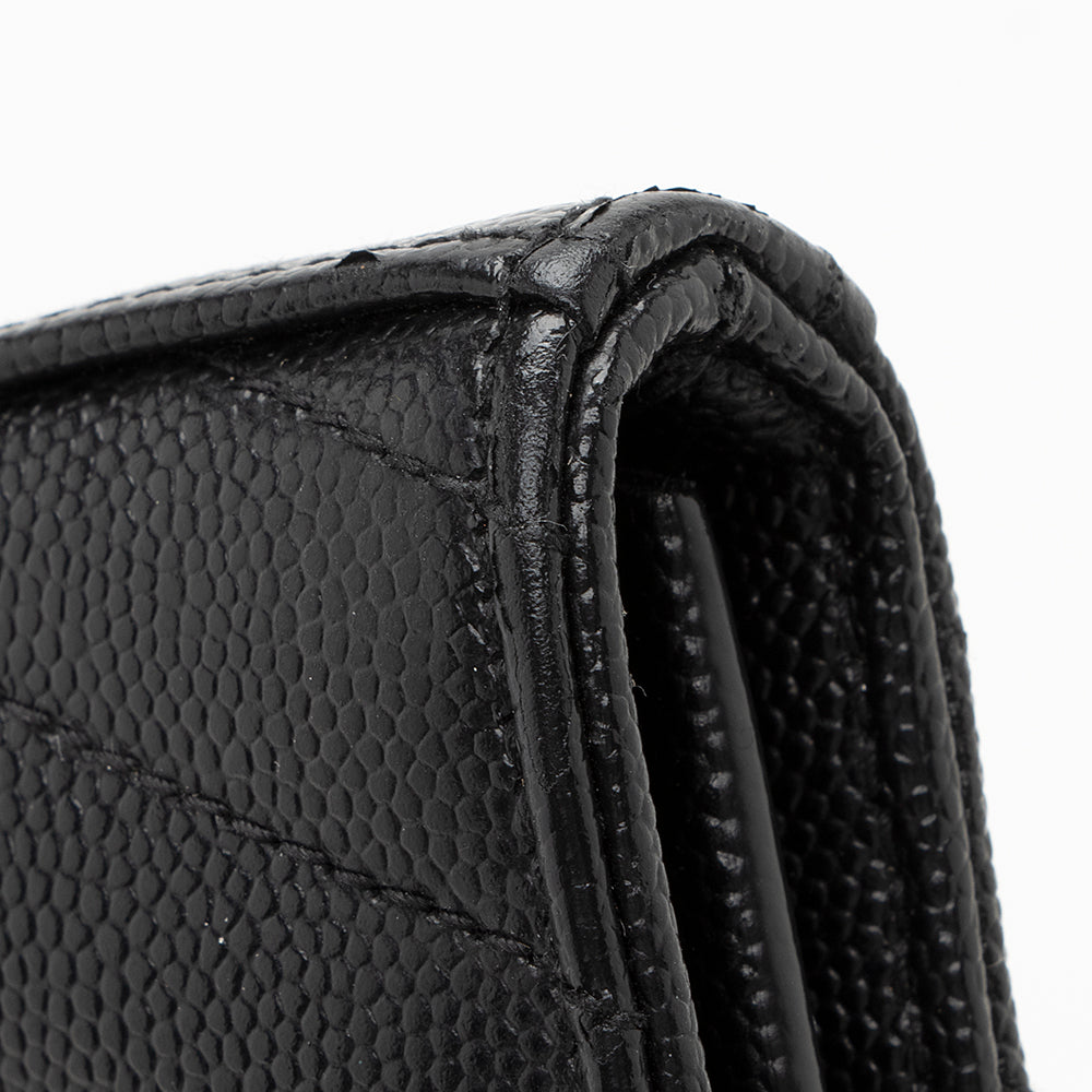 Saint Laurent Matelasse Grain de Poudre Monogram Chain Wallet 19680