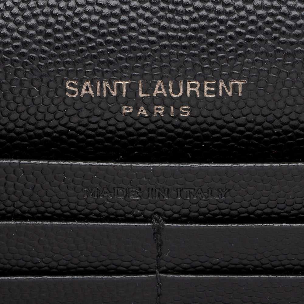 Saint Laurent Matelasse Grain de Poudre Monogram Chain Wallet 19680