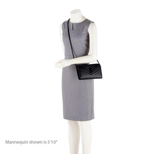 Saint Laurent Matelasse Grain de Poudre Monogram Chain Wallet 19680