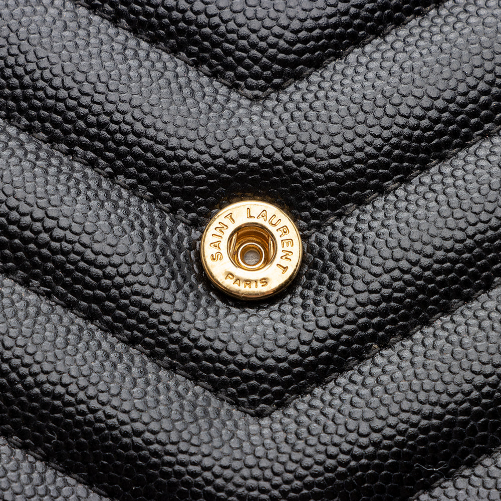 Saint Laurent Matelasse Grain de Poudre Monogram Chain Wallet 20294
