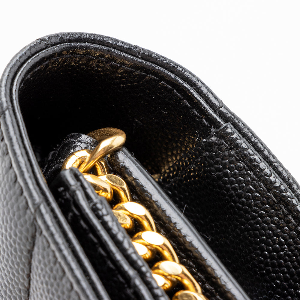 Saint Laurent Matelasse Grain de Poudre Monogram Chain Wallet 20294