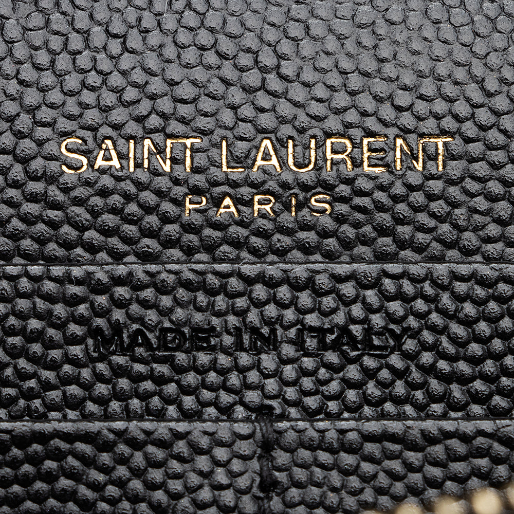 Saint Laurent Matelasse Grain de Poudre Monogram Chain Wallet 20294