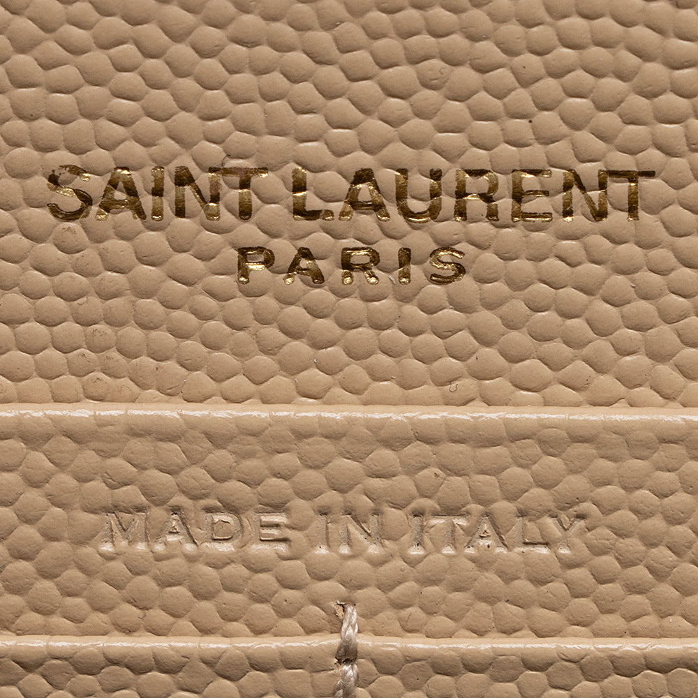 Saint Laurent Matelasse Grain de Poudre Monogram Chain Wallet 21552