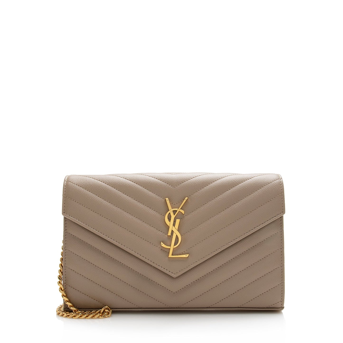 Saint Laurent Matelasse Grain de Poudre Monogram Chain Wallet 22227
