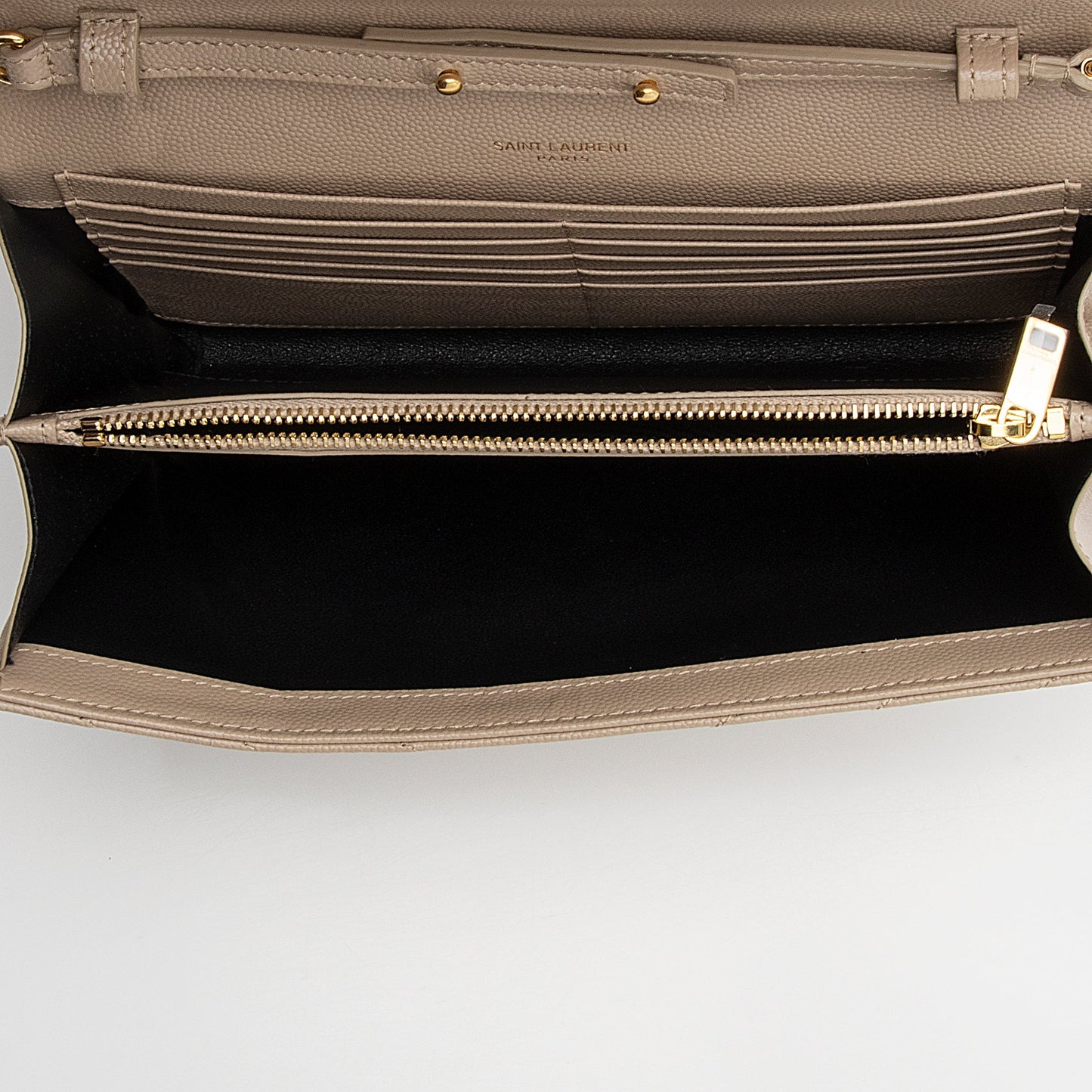 Saint Laurent Matelasse Grain de Poudre Monogram Chain Wallet 22227