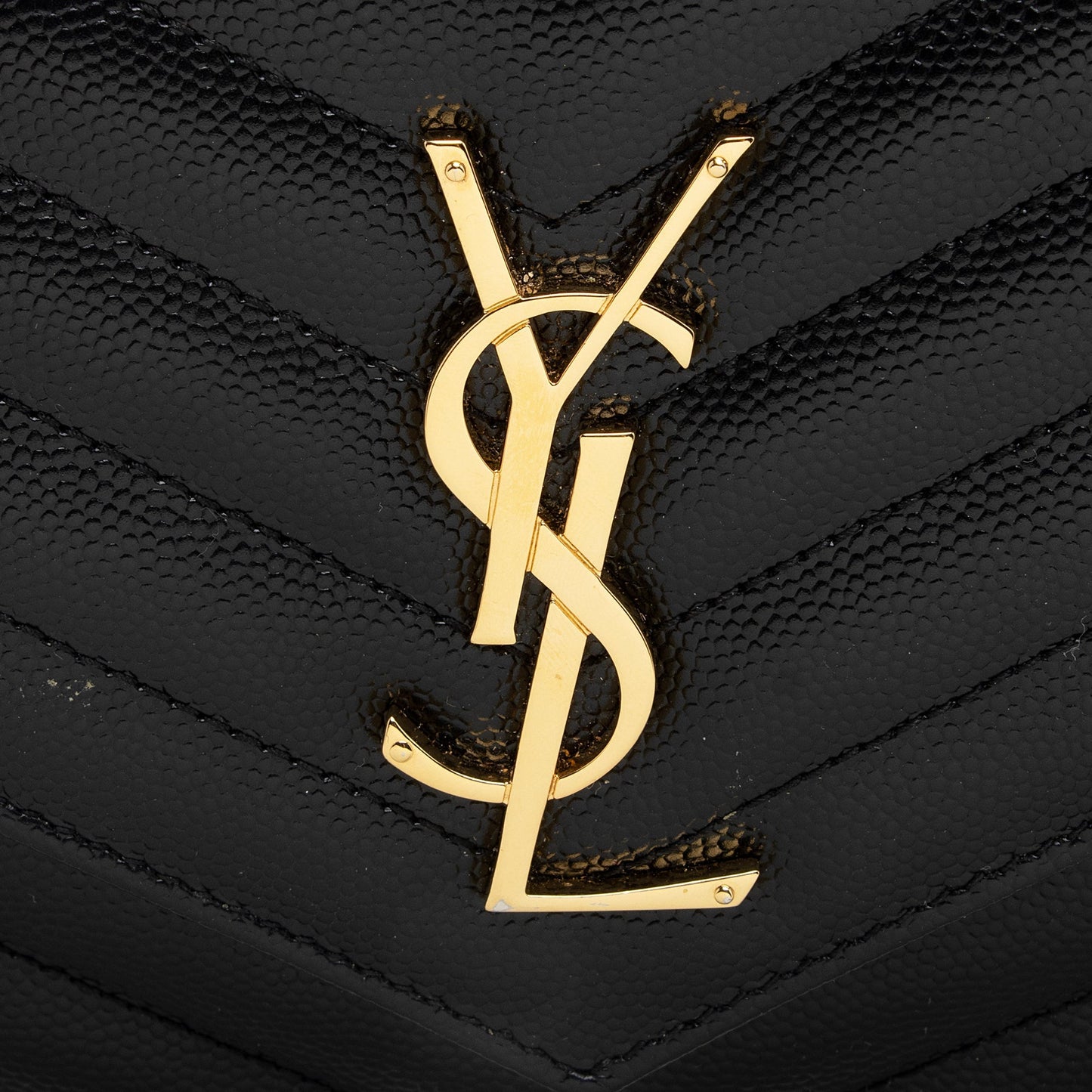 Saint Laurent Matelasse Grain de Poudre Monogram Chain Wallet 22718