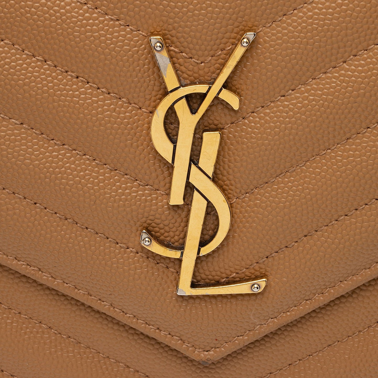 Saint Laurent Matelasse Grain de Poudre Monogram Chain Wallet QuiirS