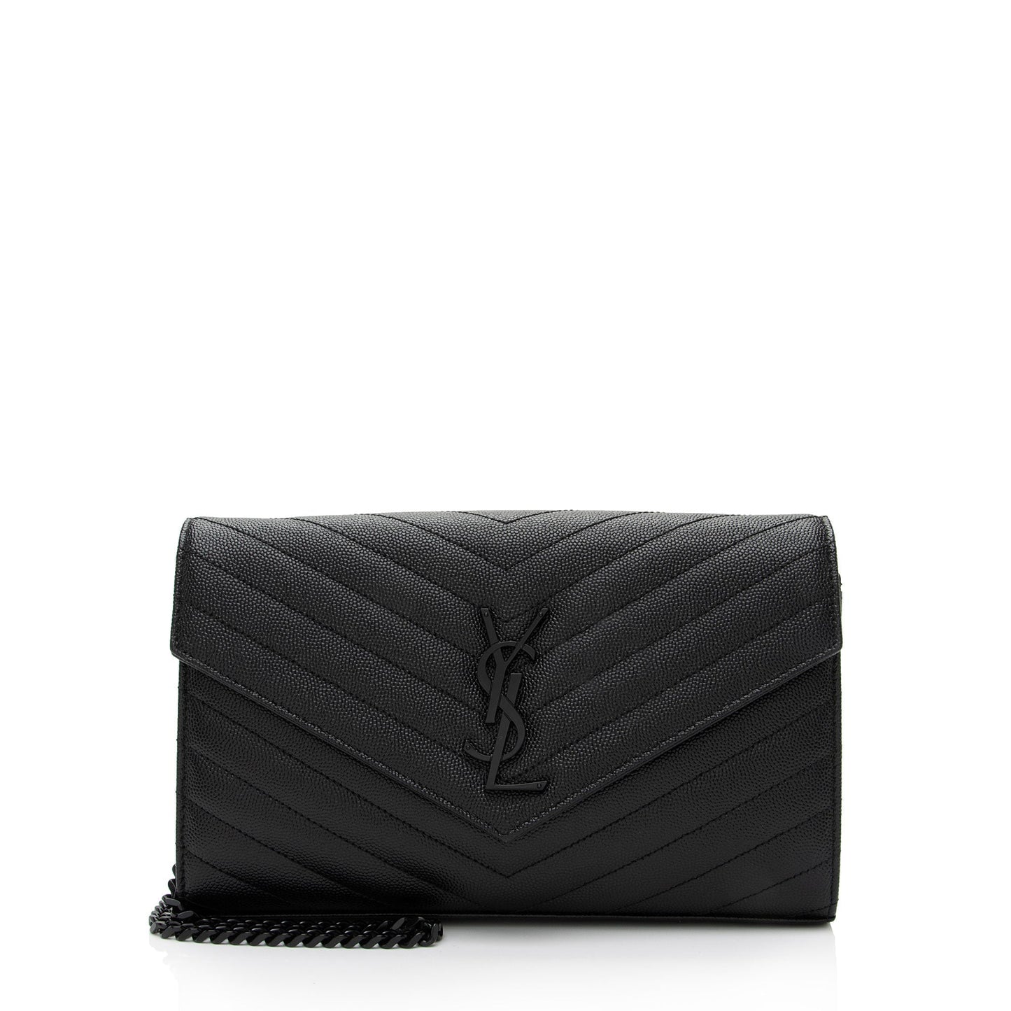 Saint Laurent Matelasse Grain de Poudre Monogram Chain Wallet VLaP1U