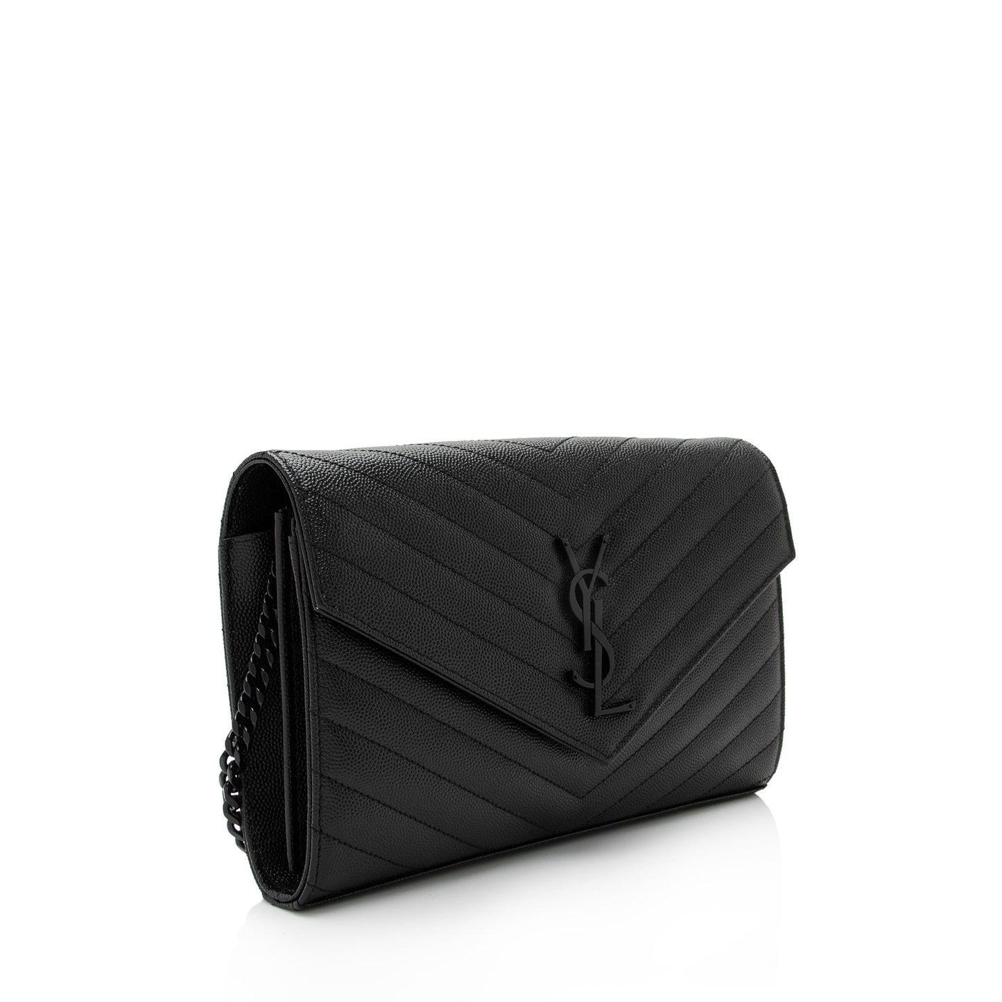 Saint Laurent Matelasse Grain de Poudre Monogram Chain Wallet VLaP1U