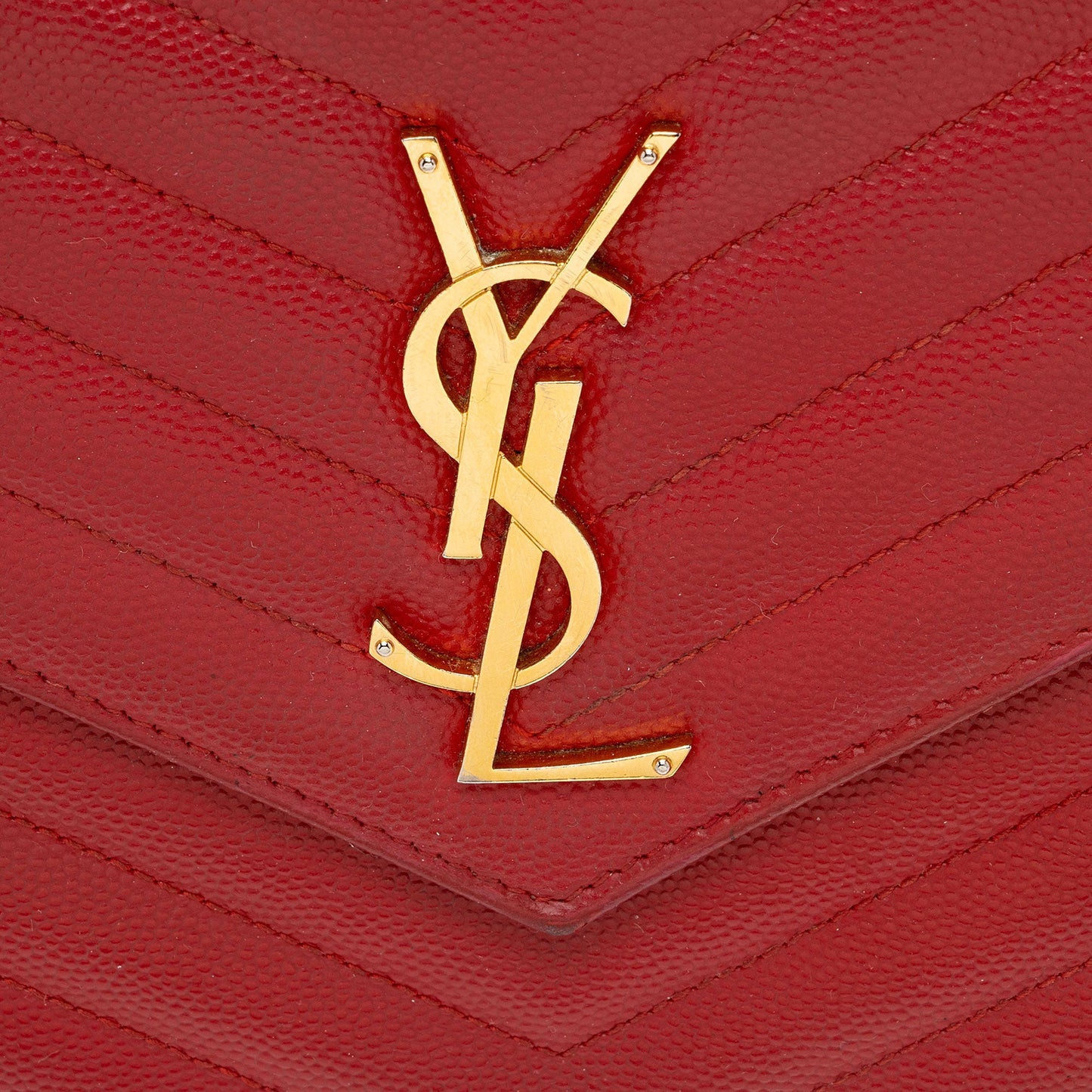 Saint Laurent Matelasse Grain de Poudre Monogram Chain Wallet RDpK3X