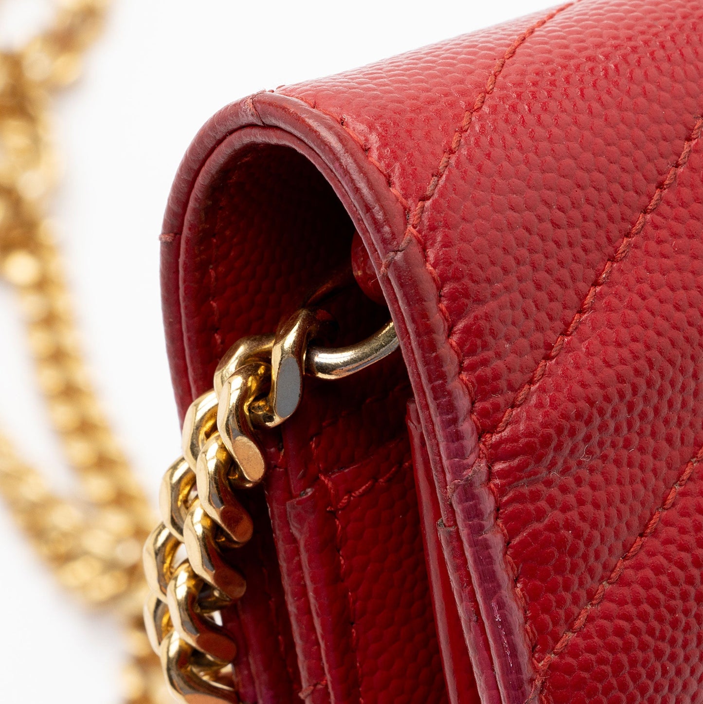 Saint Laurent Matelasse Grain de Poudre Monogram Chain Wallet RDpK3X