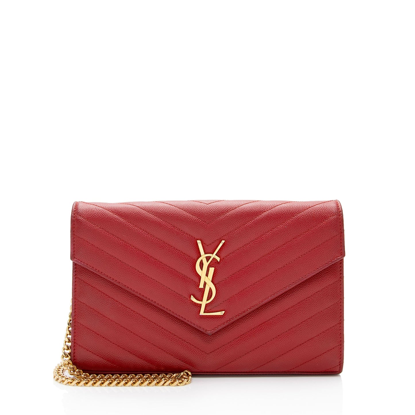 Saint Laurent Matelasse Grain de Poudre Monogram Chain Wallet RDpK3X