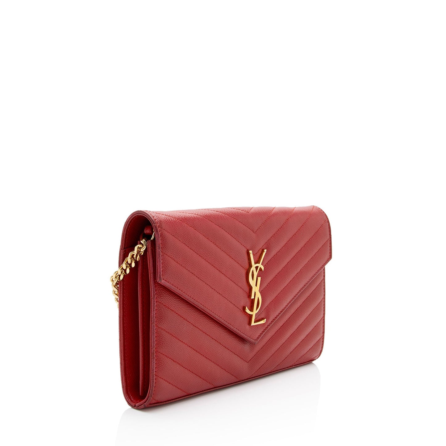Saint Laurent Matelasse Grain de Poudre Monogram Chain Wallet RDpK3X