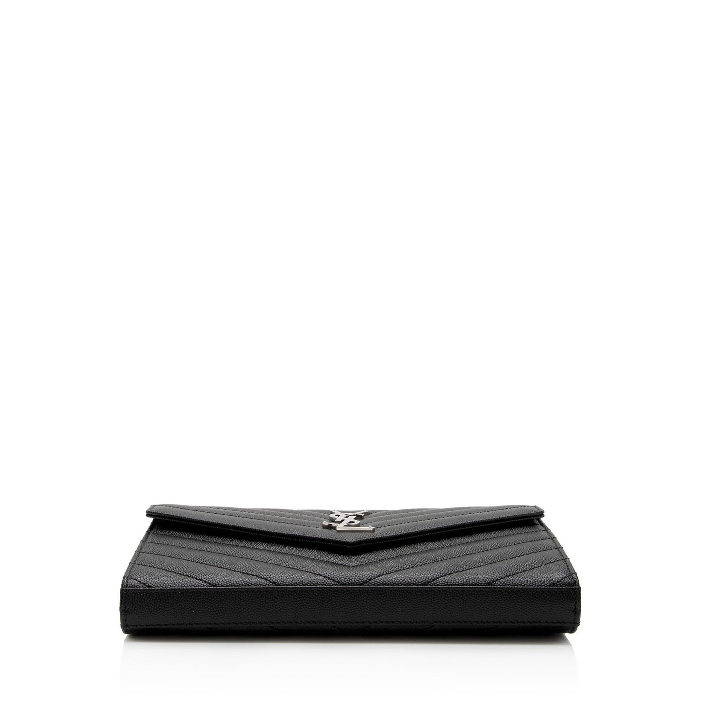 Saint Laurent Matelasse Grain de Poudre Monogram Chain Wallet JxENie