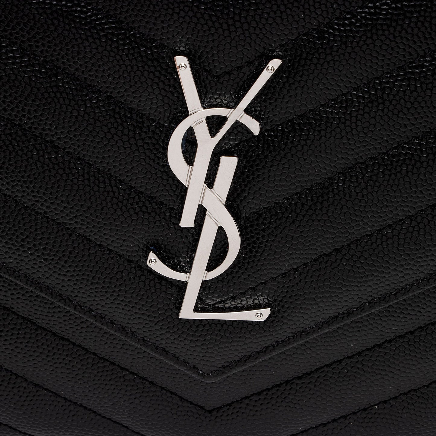 Saint Laurent Matelasse Grain de Poudre Monogram Chain Wallet JxENie