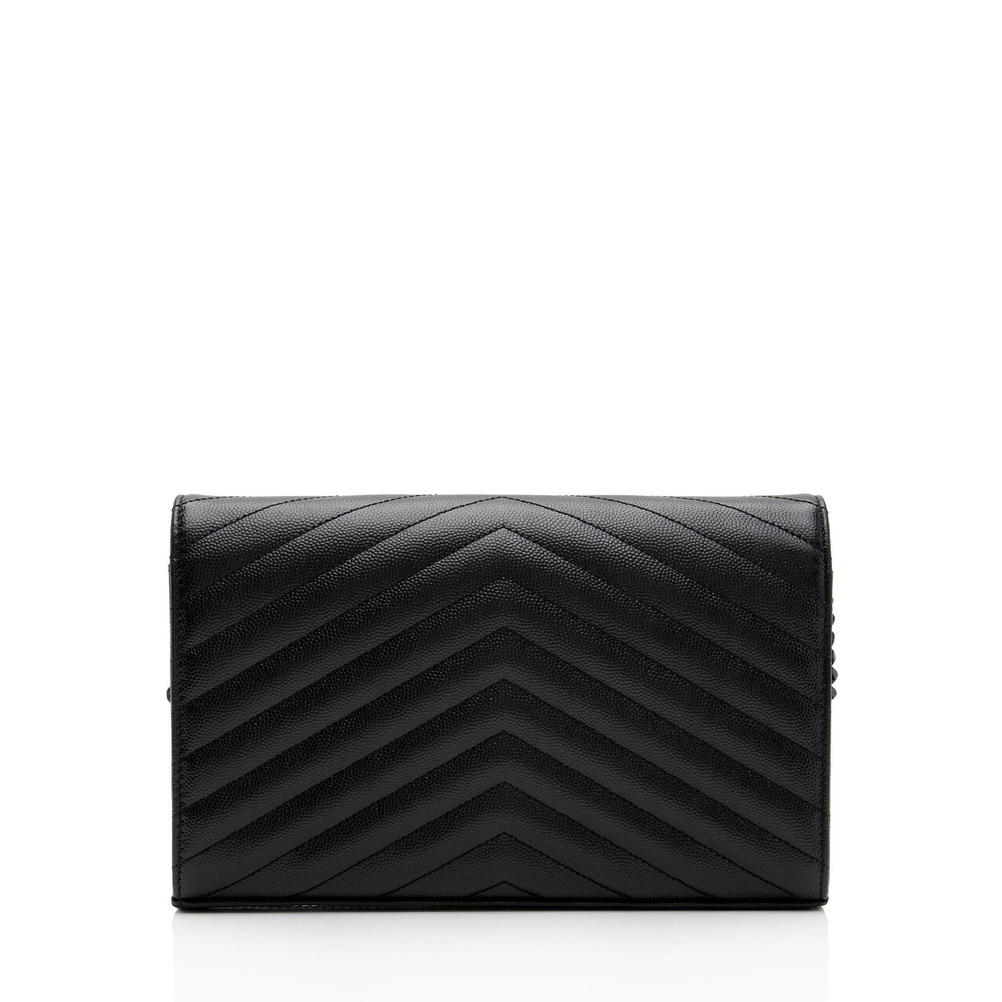 Saint Laurent Matelasse Grain de Poudre Monogram Chain Wallet FNayQN