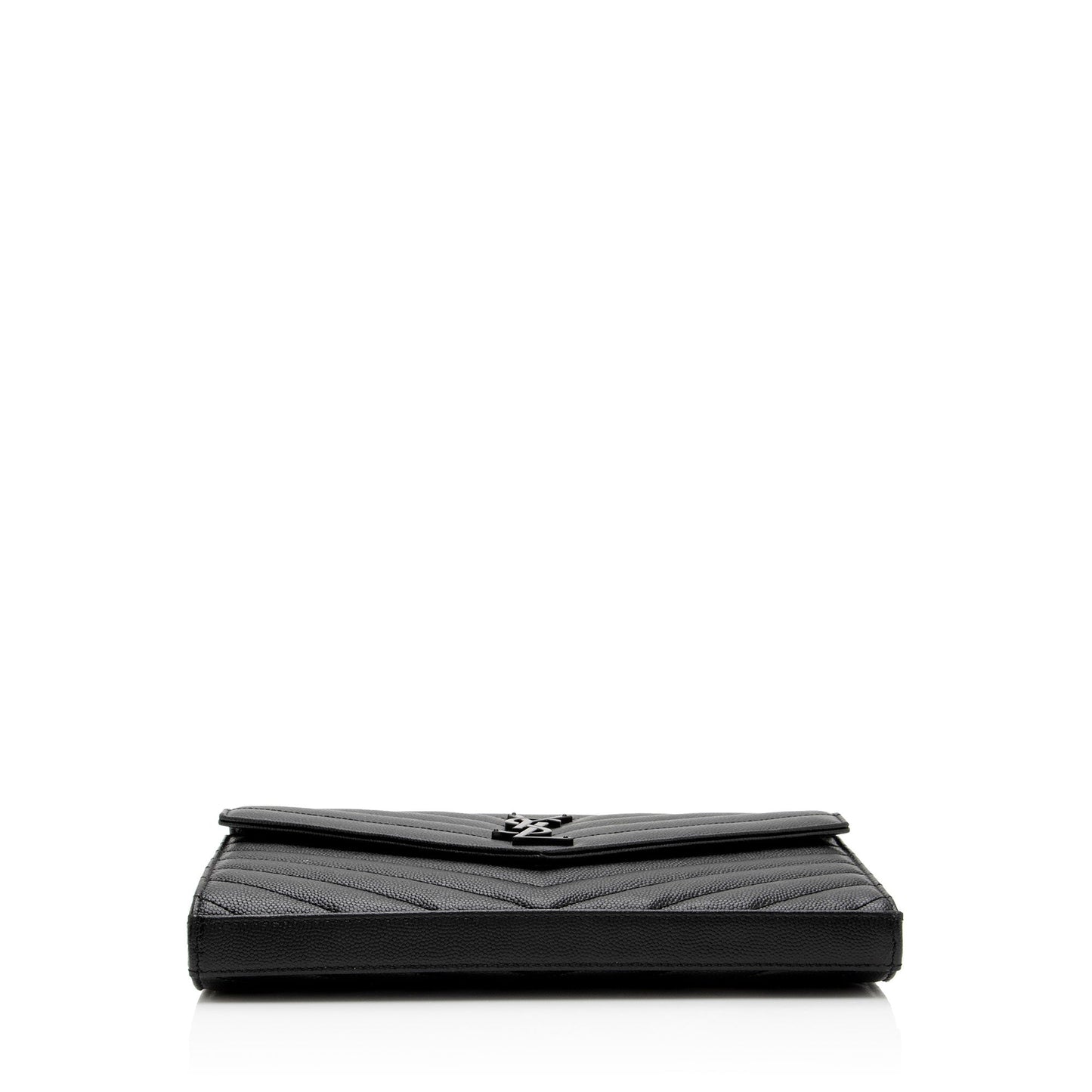 Saint Laurent Matelasse Grain de Poudre Monogram Chain Wallet FNayQN