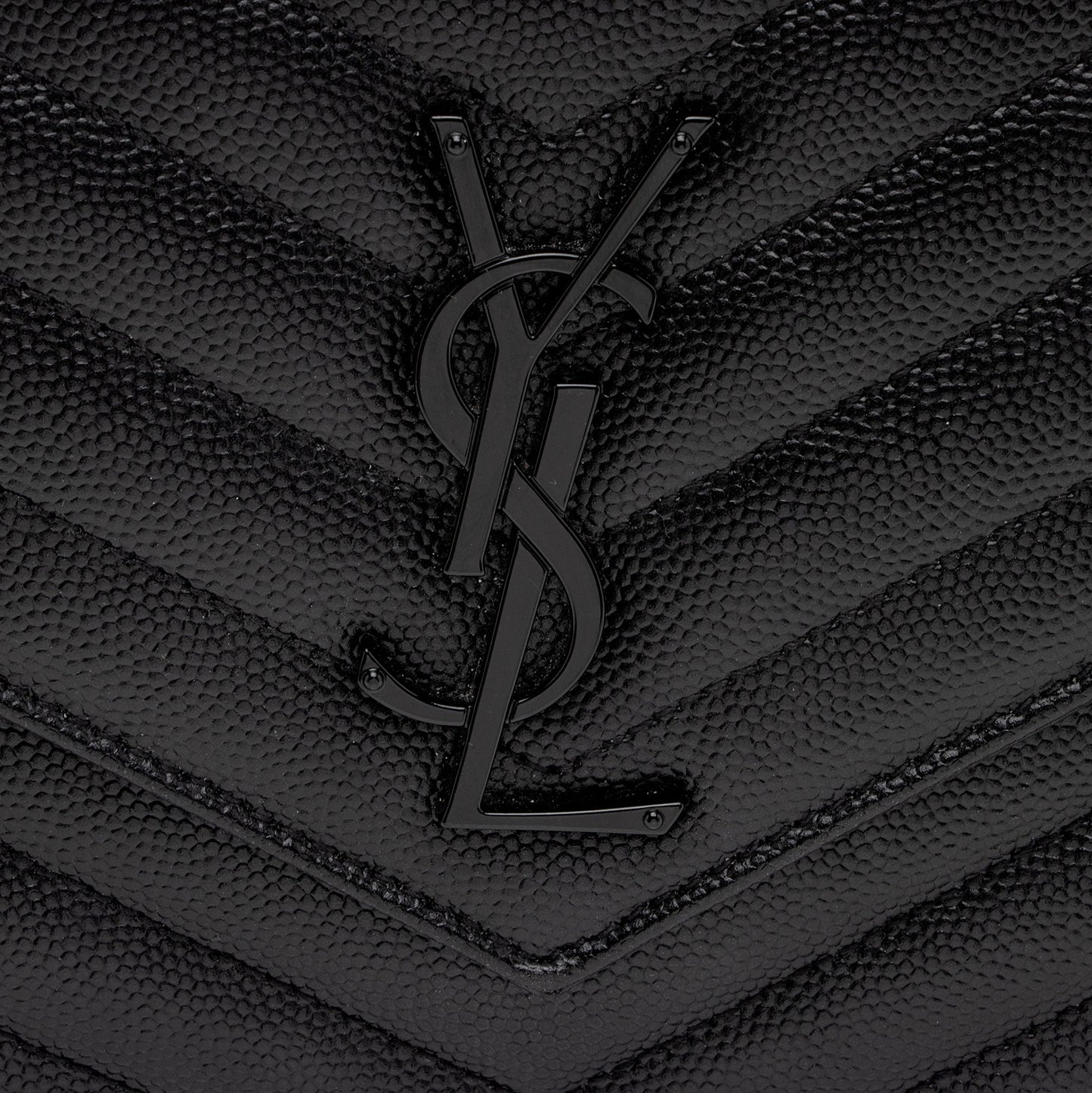 Saint Laurent Matelasse Grain de Poudre Monogram Chain Wallet FNayQN