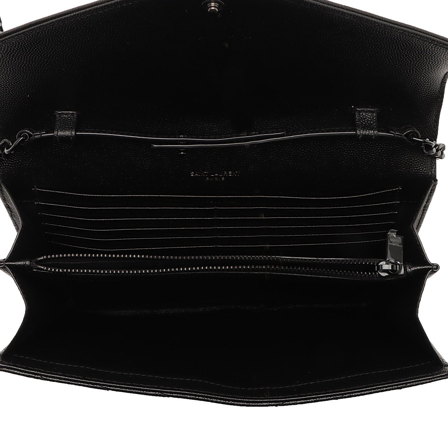 Saint Laurent Matelasse Grain de Poudre Monogram Chain Wallet RiSHS0