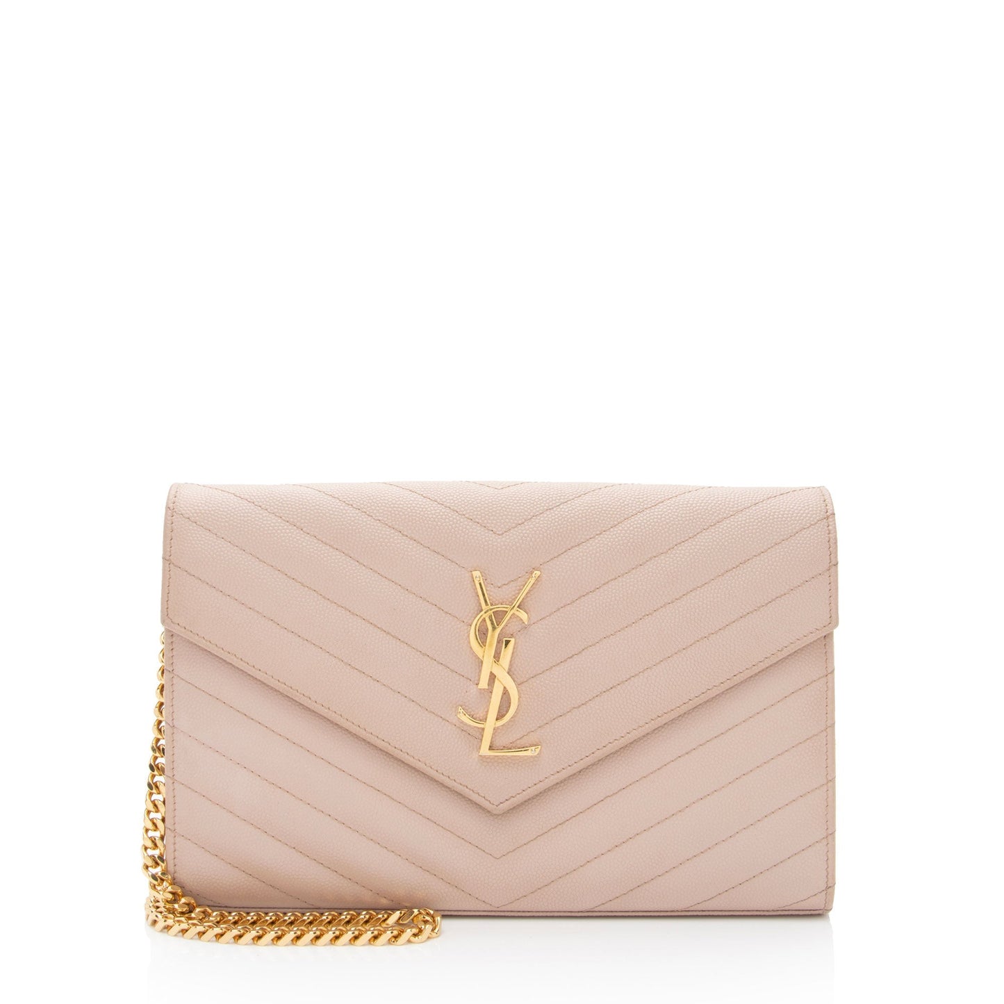 Saint Laurent Matelasse Grain de Poudre Monogram Chain Wallet hbOqZ2