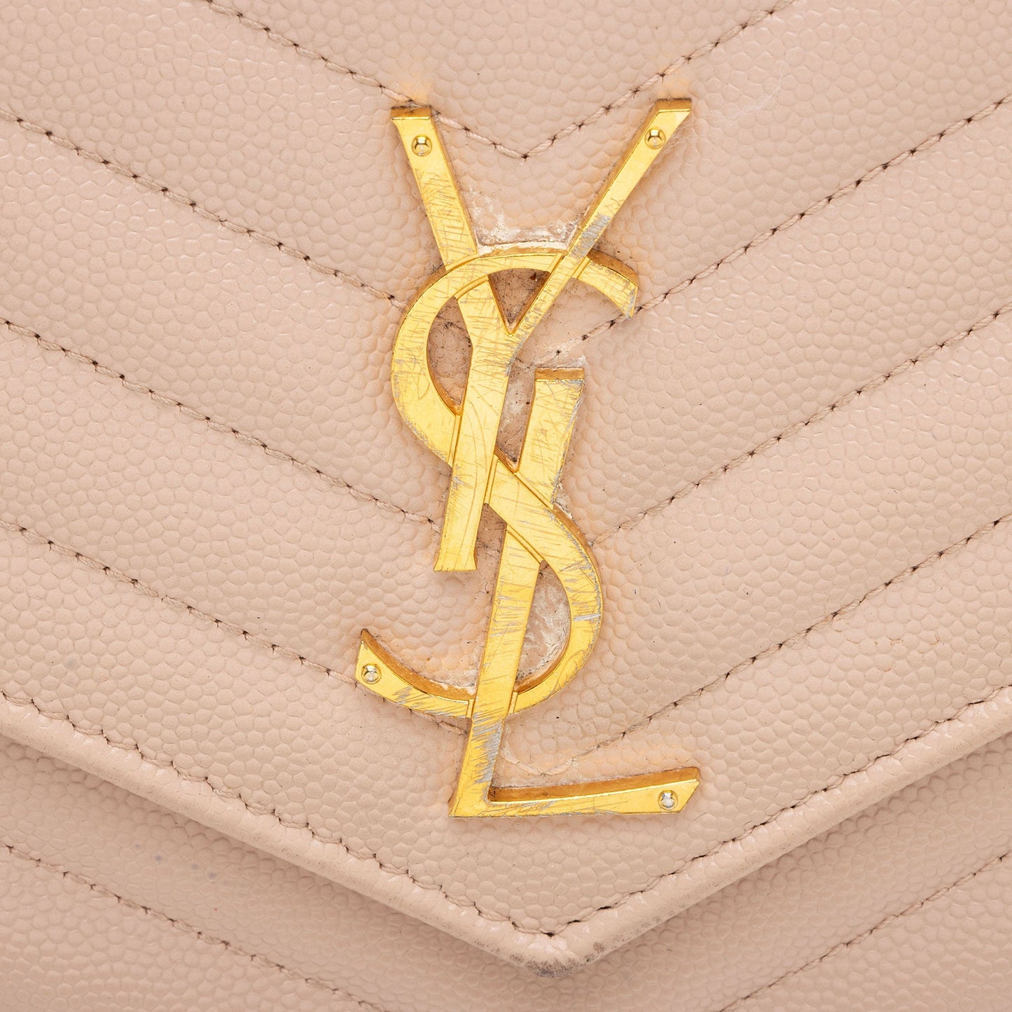Saint Laurent Matelasse Grain de Poudre Monogram Chain Wallet 7n2Rsg