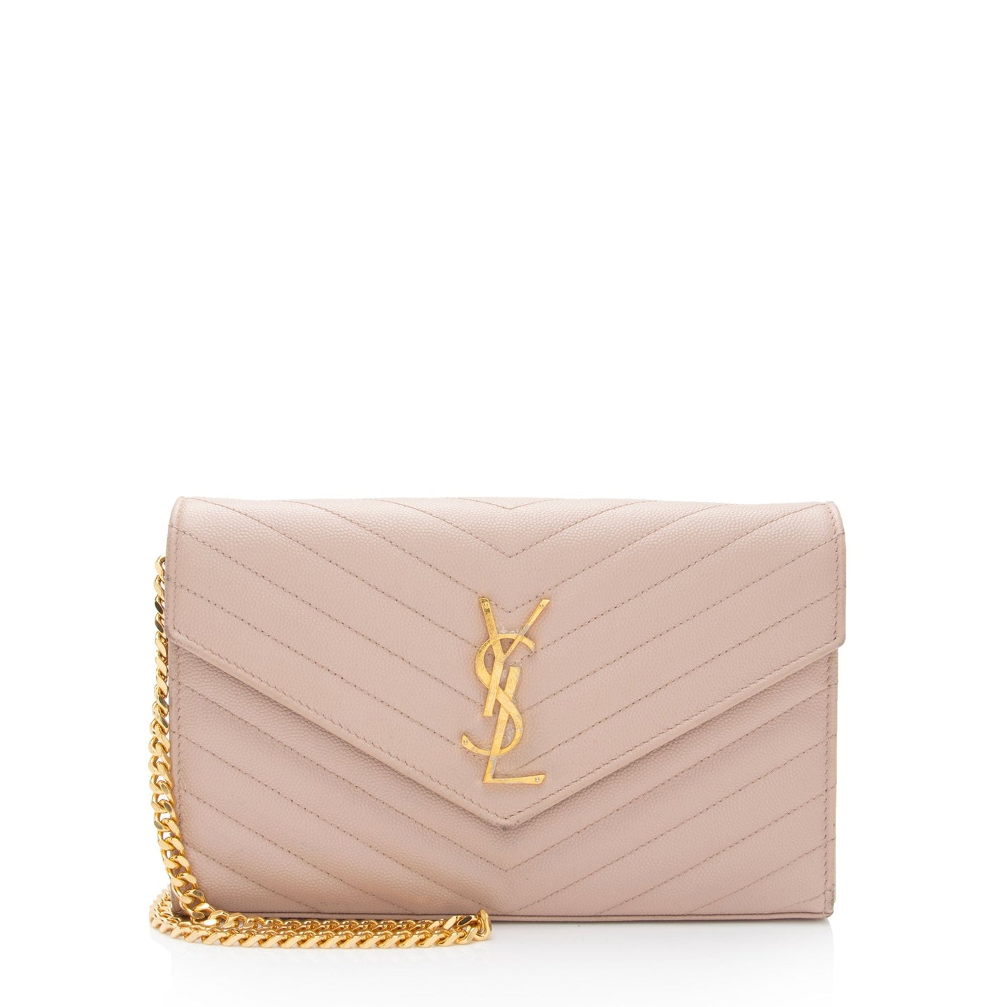 Saint Laurent Matelasse Grain de Poudre Monogram Chain Wallet 7n2Rsg