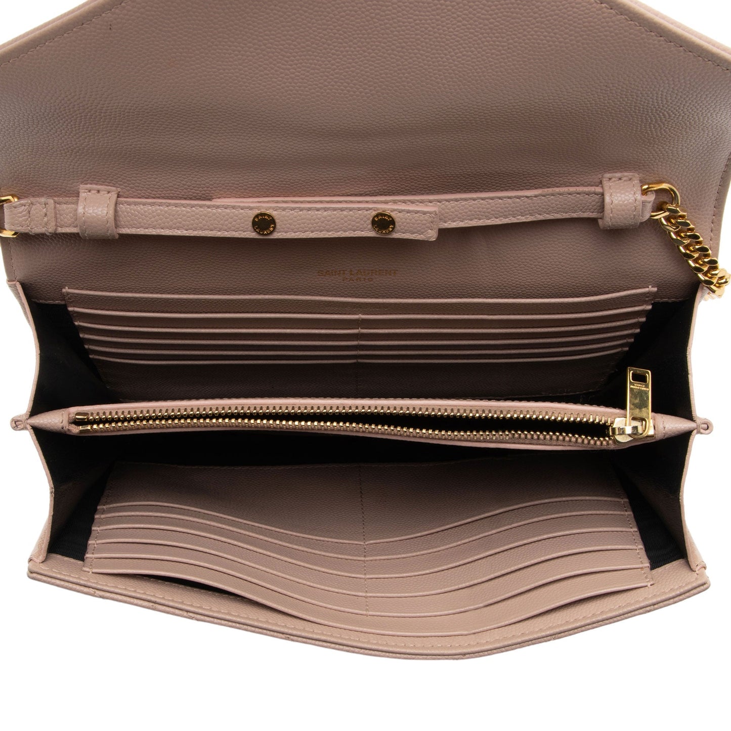 Saint Laurent Matelasse Grain de Poudre Monogram Chain Wallet 7n2Rsg