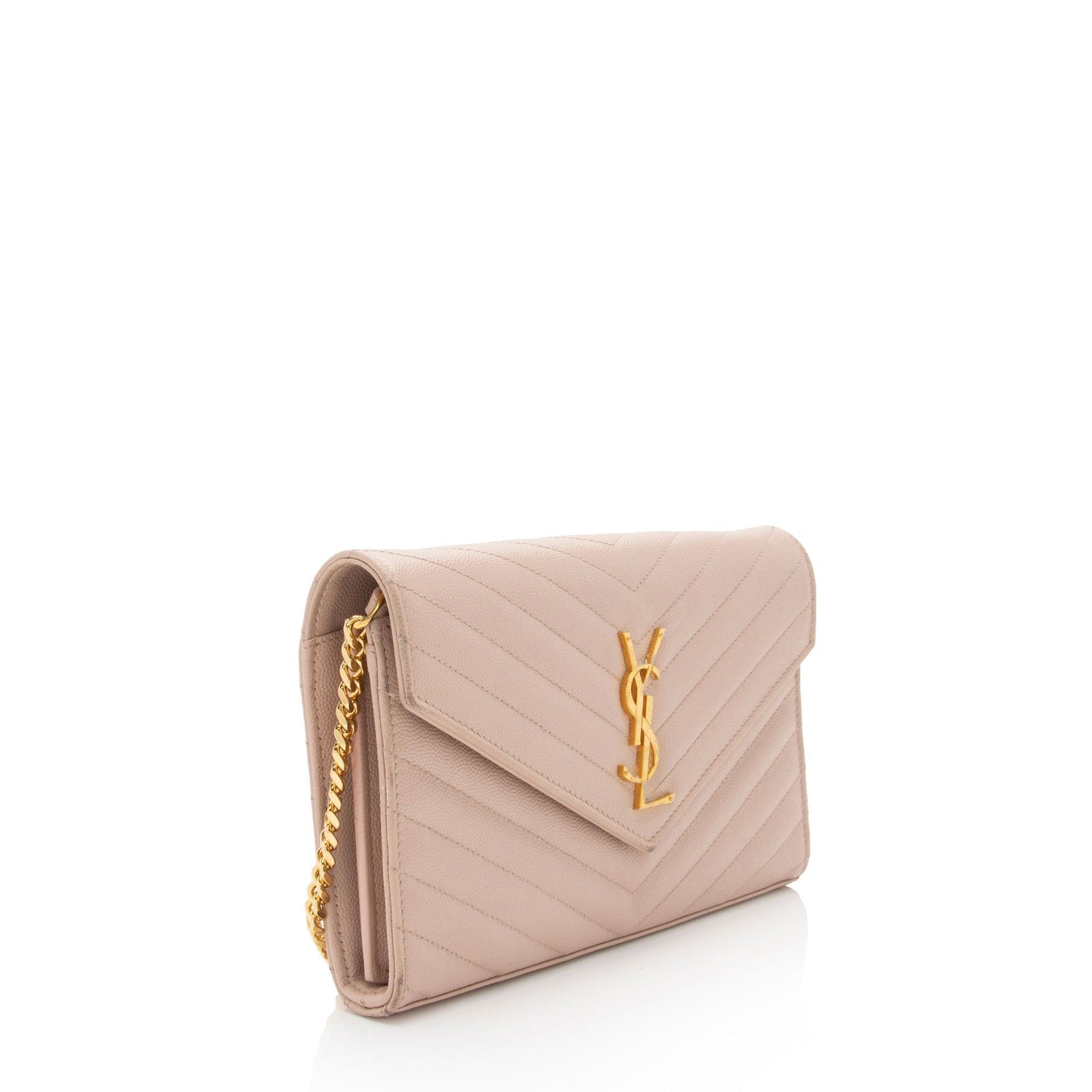 Saint Laurent Matelasse Grain de Poudre Monogram Chain Wallet 7n2Rsg