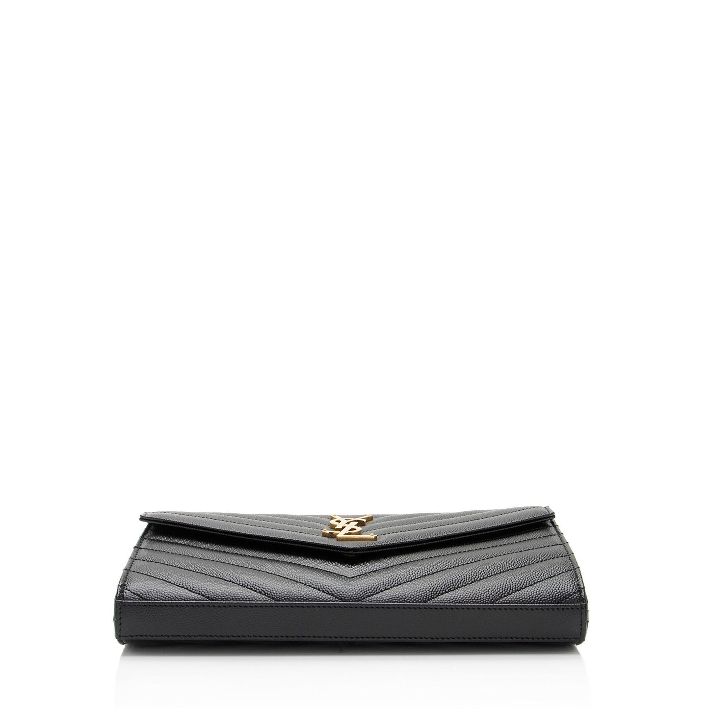 Saint Laurent Matelasse Grain de Poudre Monogram Chain Wallet uoMWdL