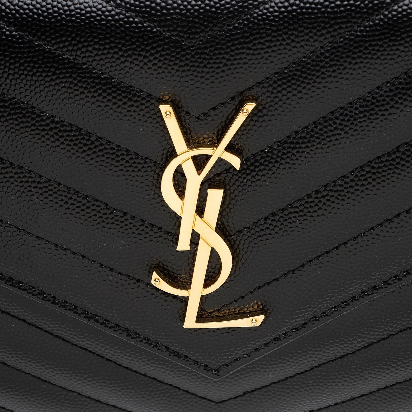 Saint Laurent Matelasse Grain de Poudre Monogram Chain Wallet uoMWdL