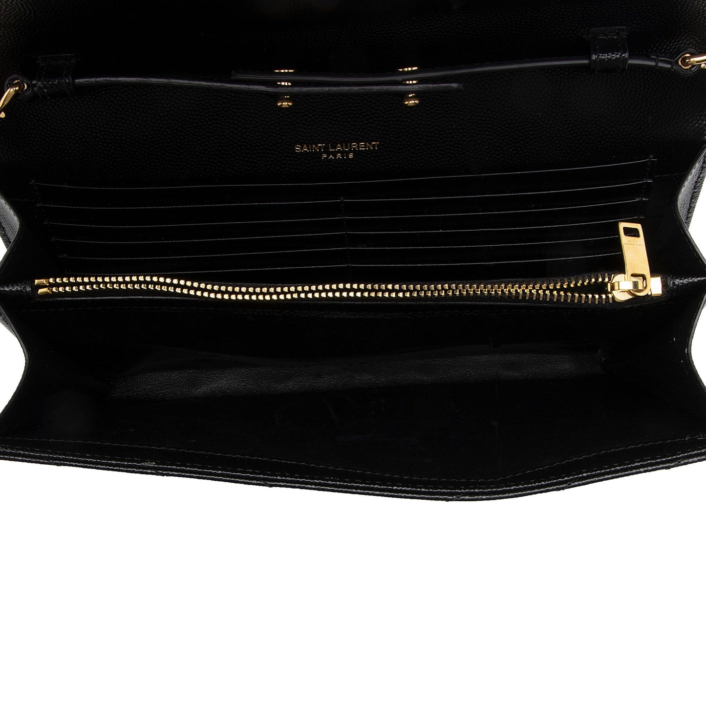 Saint Laurent Matelasse Grain de Poudre Monogram Chain Wallet uoMWdL
