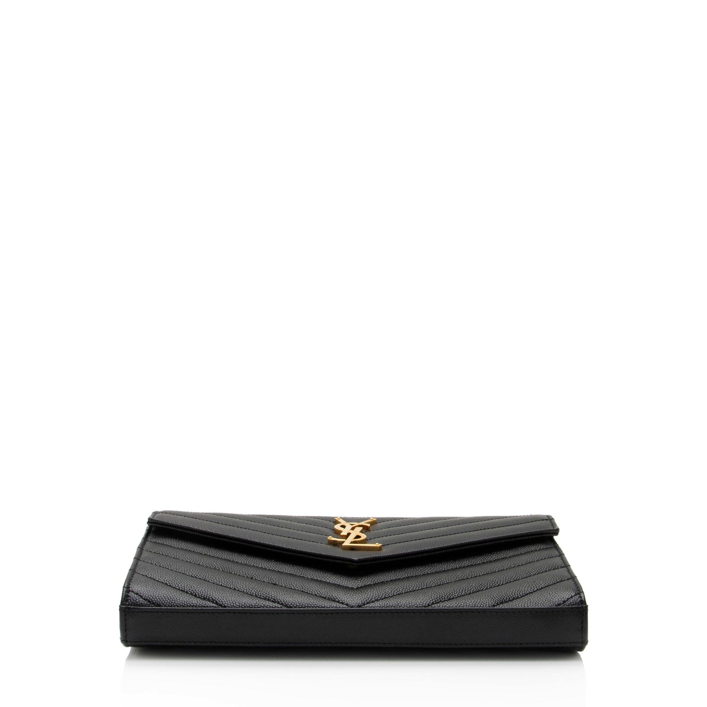 Saint Laurent Matelasse Grain de Poudre Monogram Chain Wallet oGbOur
