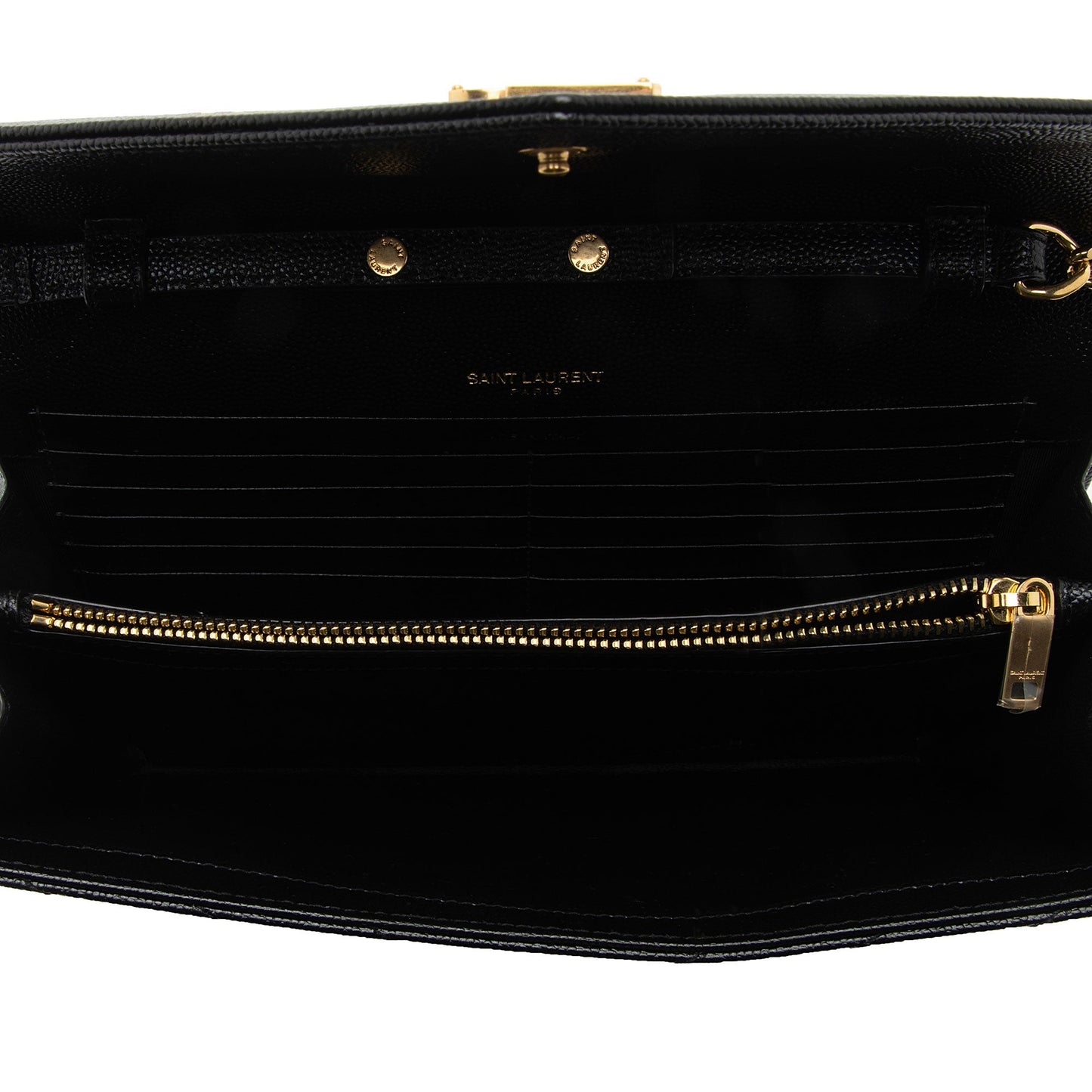 Saint Laurent Matelasse Grain de Poudre Monogram Chain Wallet oGbOur
