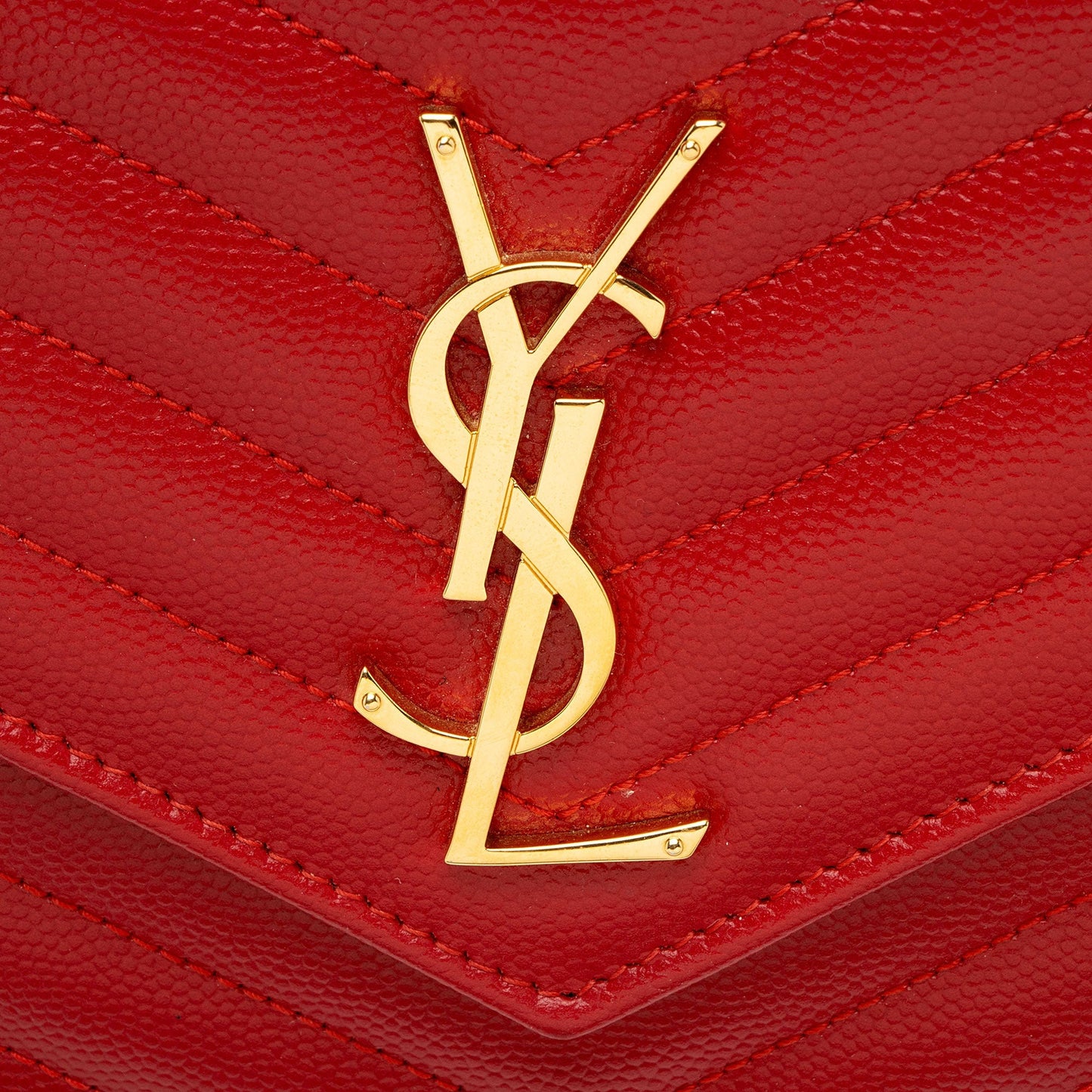 Saint Laurent Matelasse Grain de Poudre Monogram Chain Wallet HJdOSr