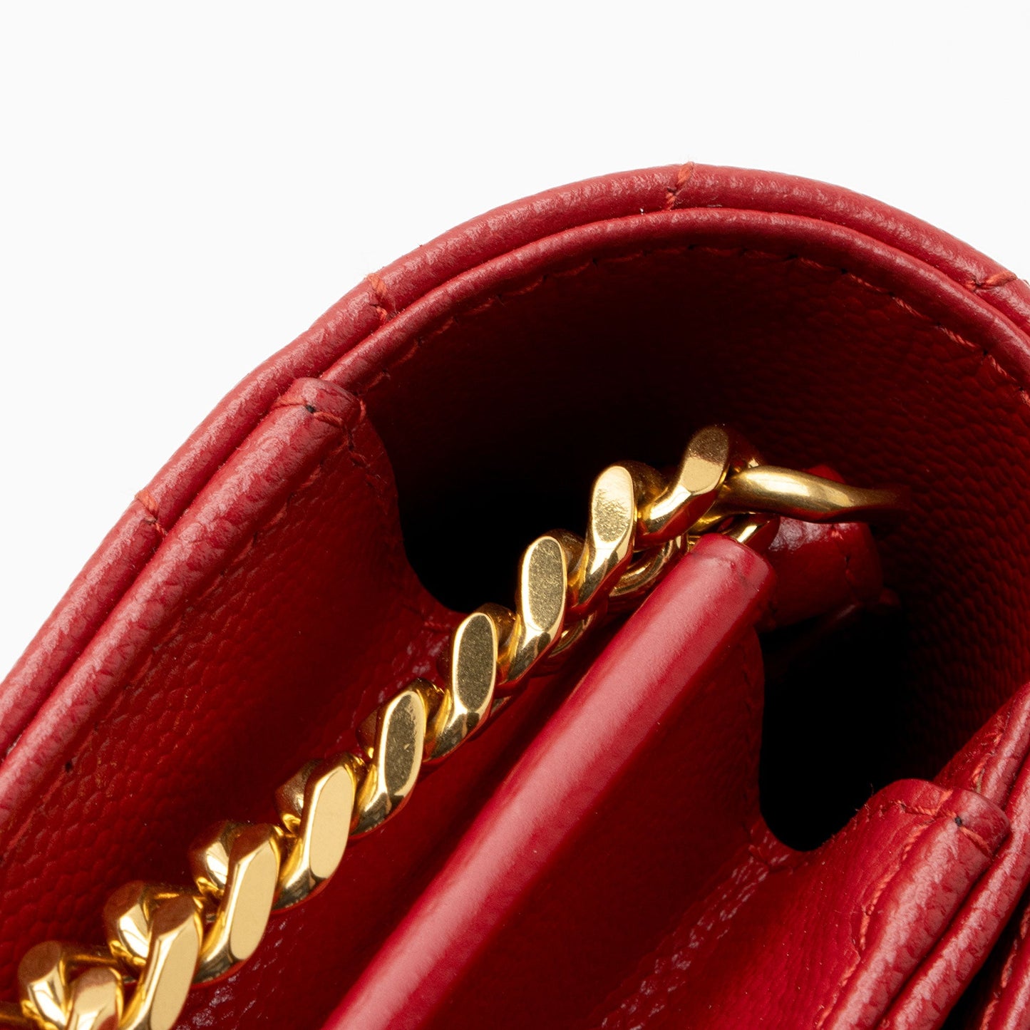 Saint Laurent Matelasse Grain de Poudre Monogram Chain Wallet HJdOSr