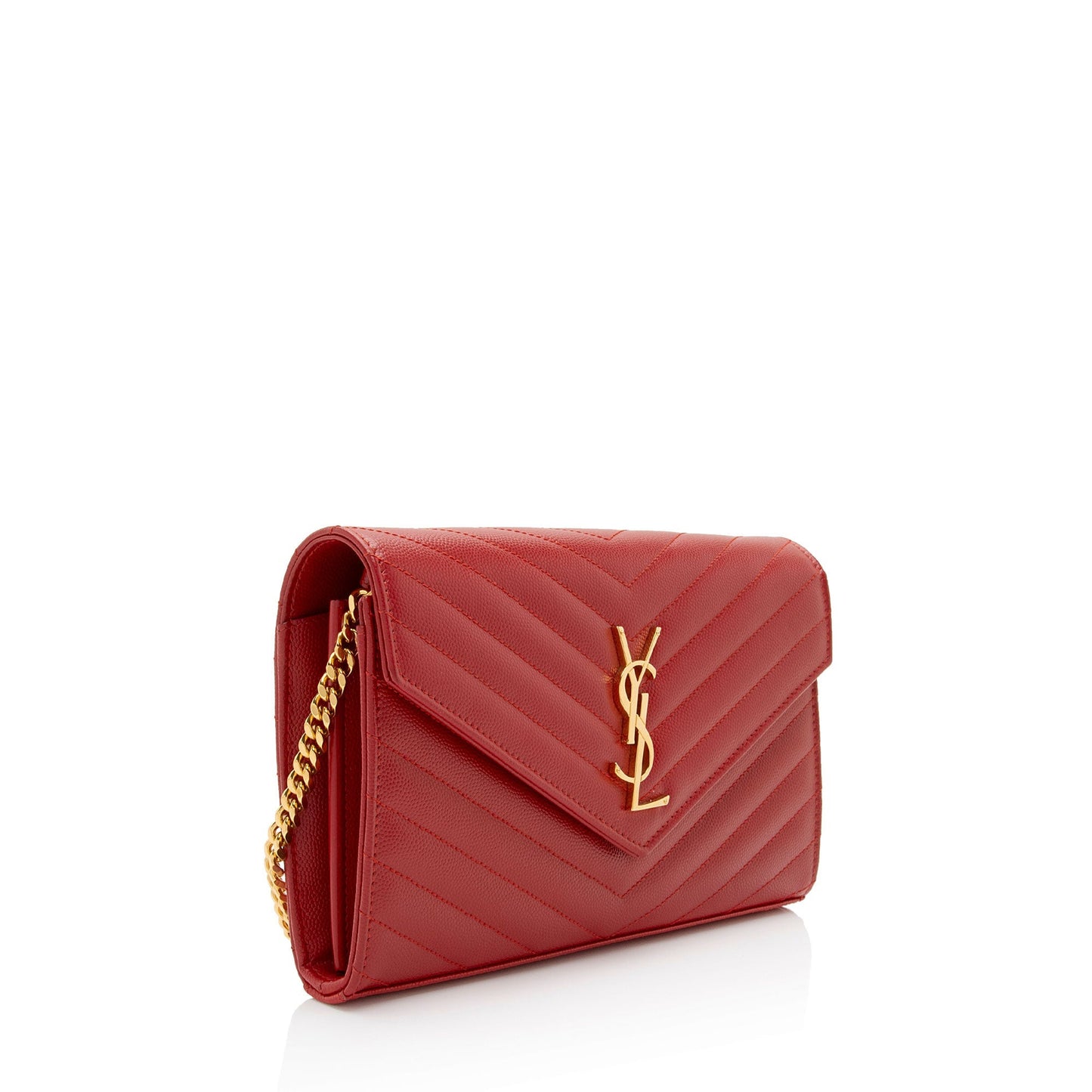 Saint Laurent Matelasse Grain de Poudre Monogram Chain Wallet HJdOSr
