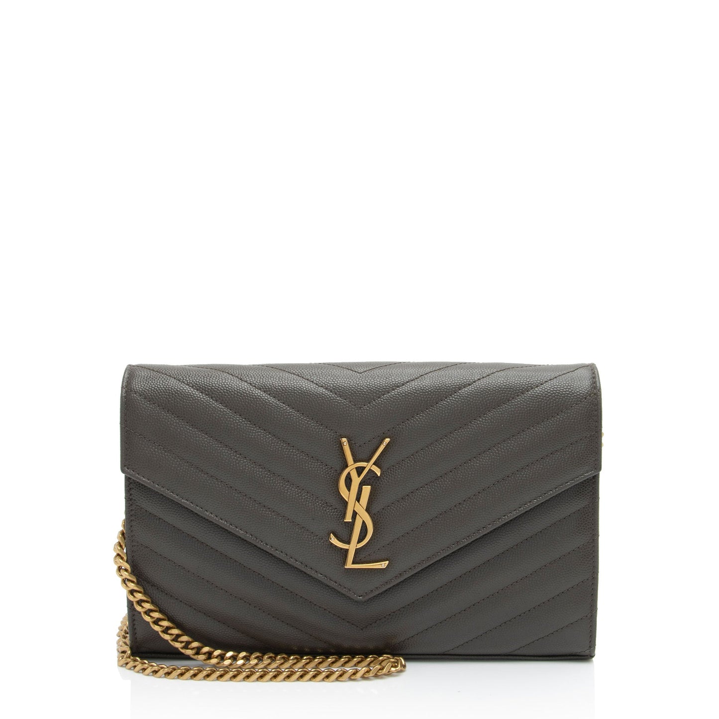 Saint Laurent Matelasse Grain de Poudre Monogram Chain Wallet zFHDtw