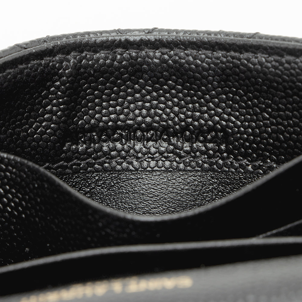 Saint Laurent Matelasse Grain de Poudre Monogram Compact Trifold Wallet 21741