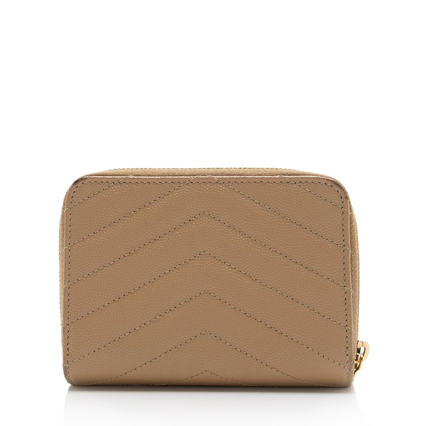 Saint Laurent Matelasse Grain de Poudre Monogram Compact Zip Around Wallet 23548