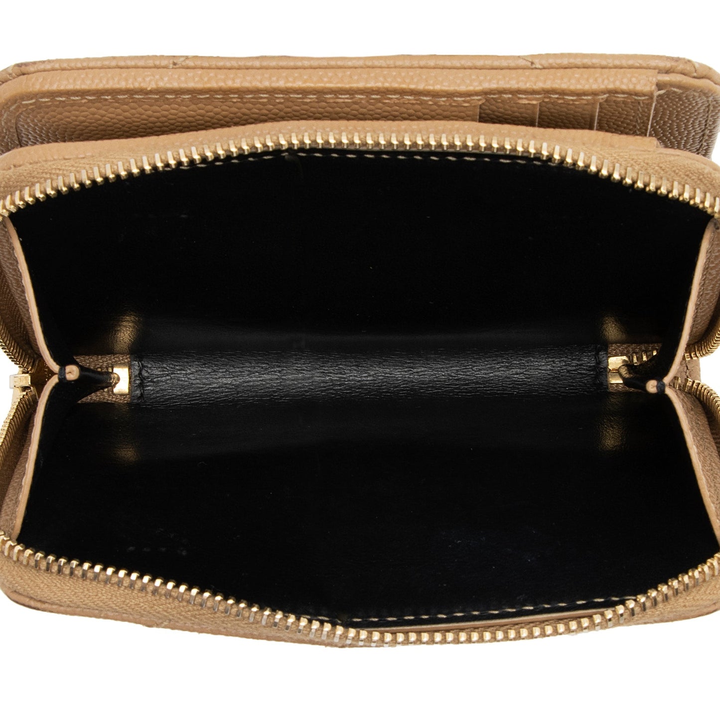 Saint Laurent Matelasse Grain de Poudre Monogram Compact Zip Around Wallet 23548