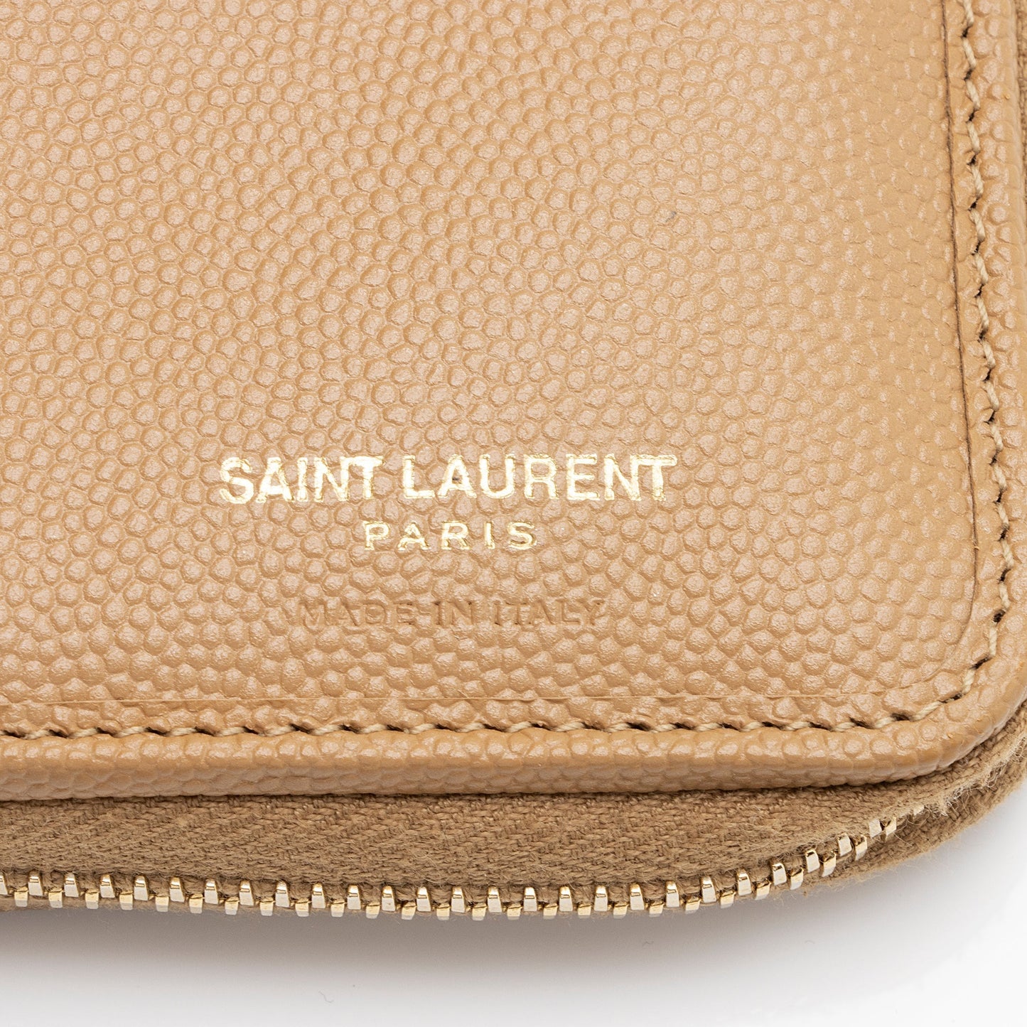 Saint Laurent Matelasse Grain de Poudre Monogram Compact Zip Around Wallet 23548