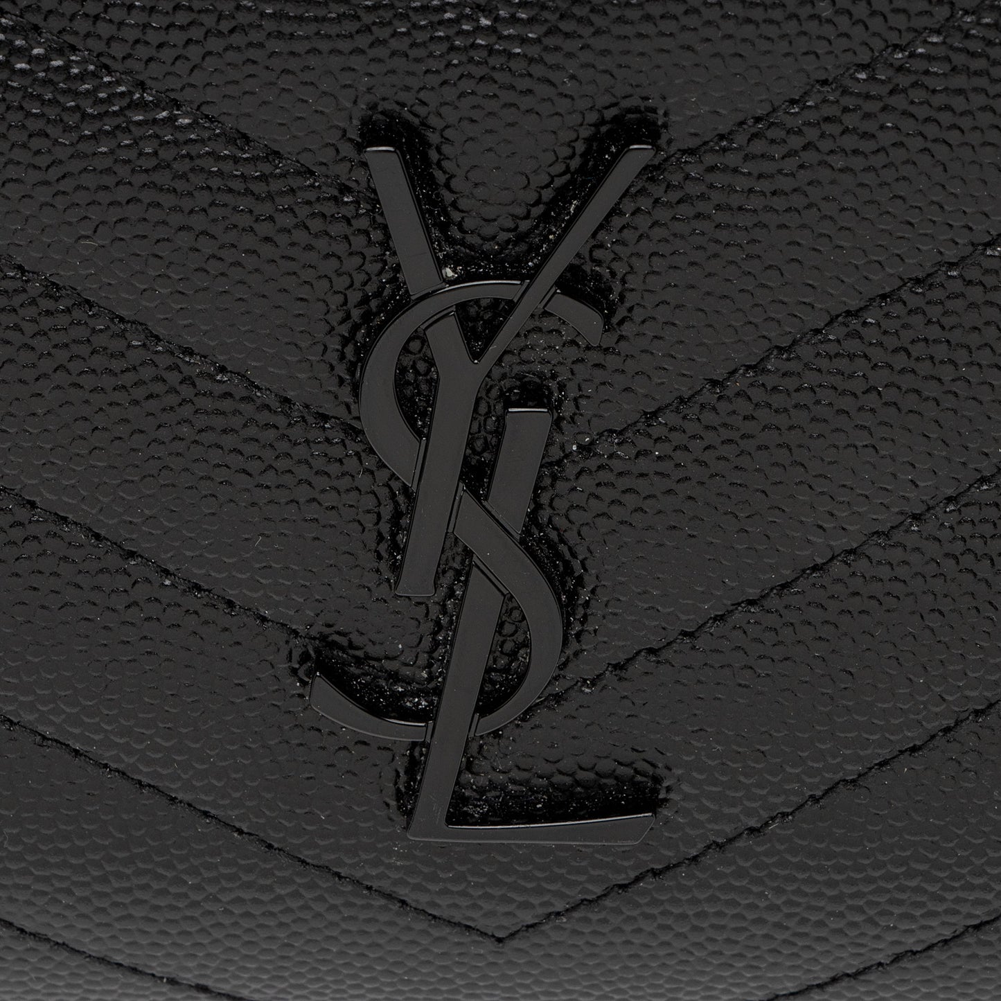 Saint Laurent Matelasse Grain de Poudre Monogram Compact Zip Around Wallet C8Sta6