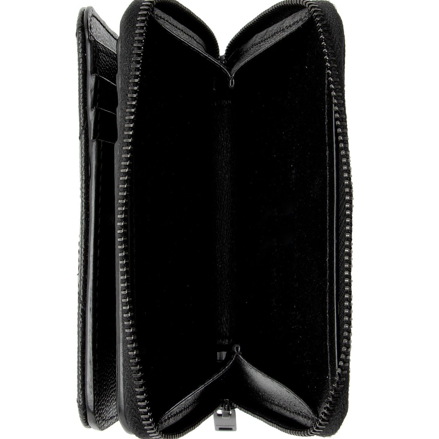 Saint Laurent Matelasse Grain de Poudre Monogram Compact Zip Around Wallet C8Sta6