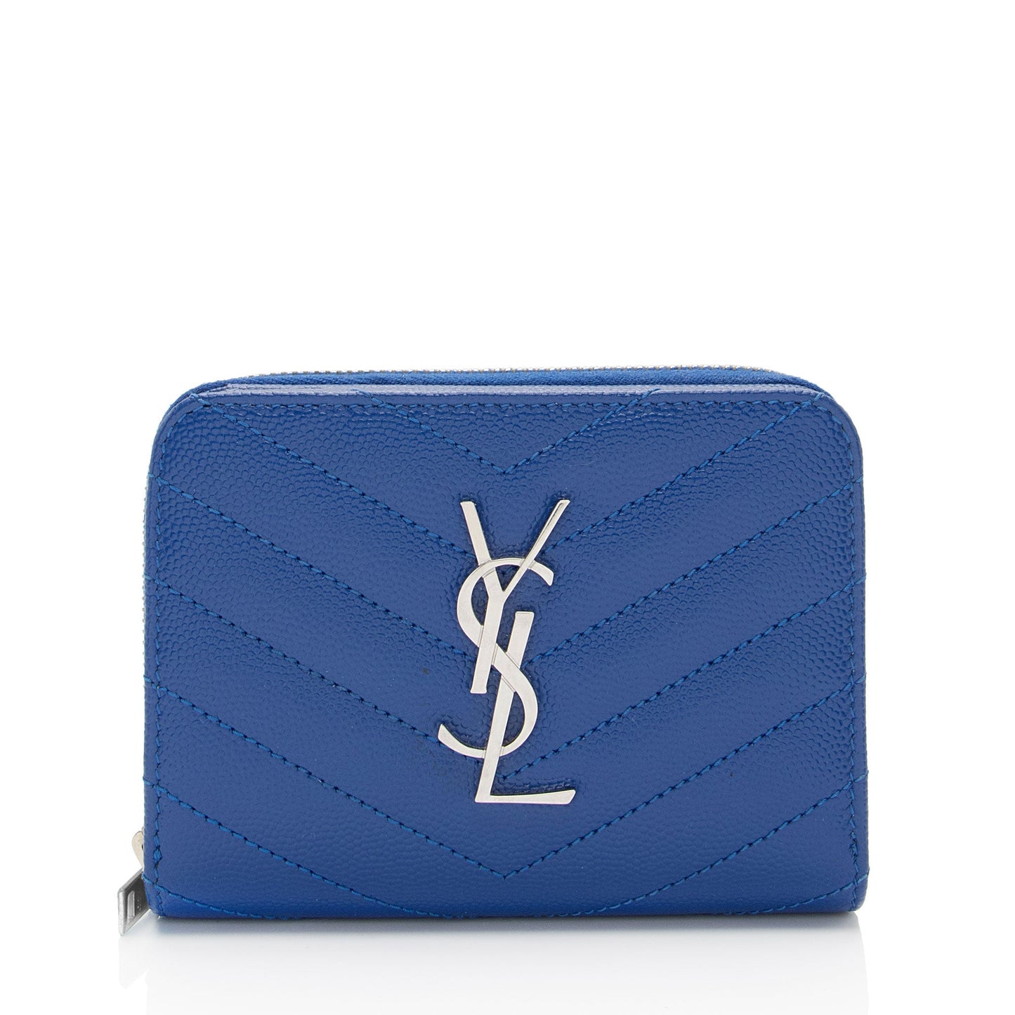 Saint Laurent Matelasse Grain de Poudre Monogram Compact Zip Around Wallet haBtSP